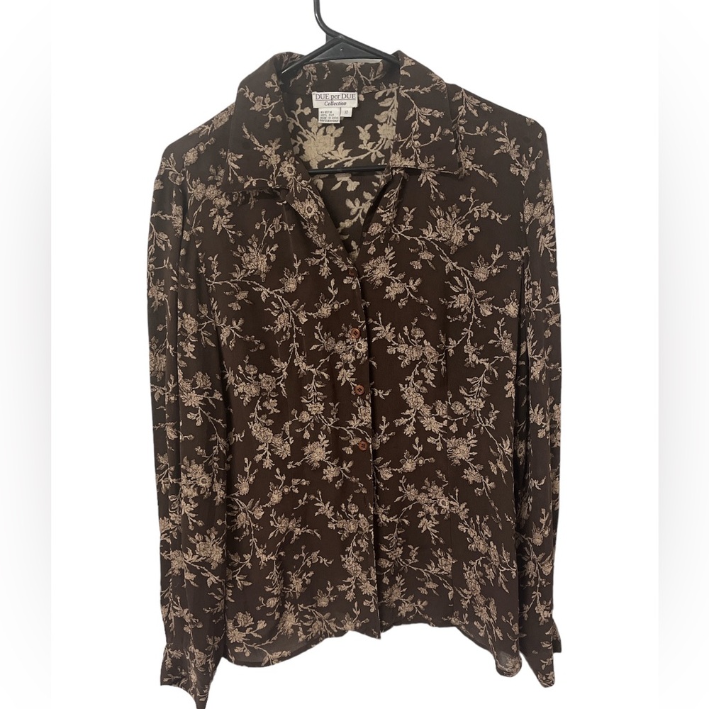 100% Due per Due Collection silk blouse Size 10